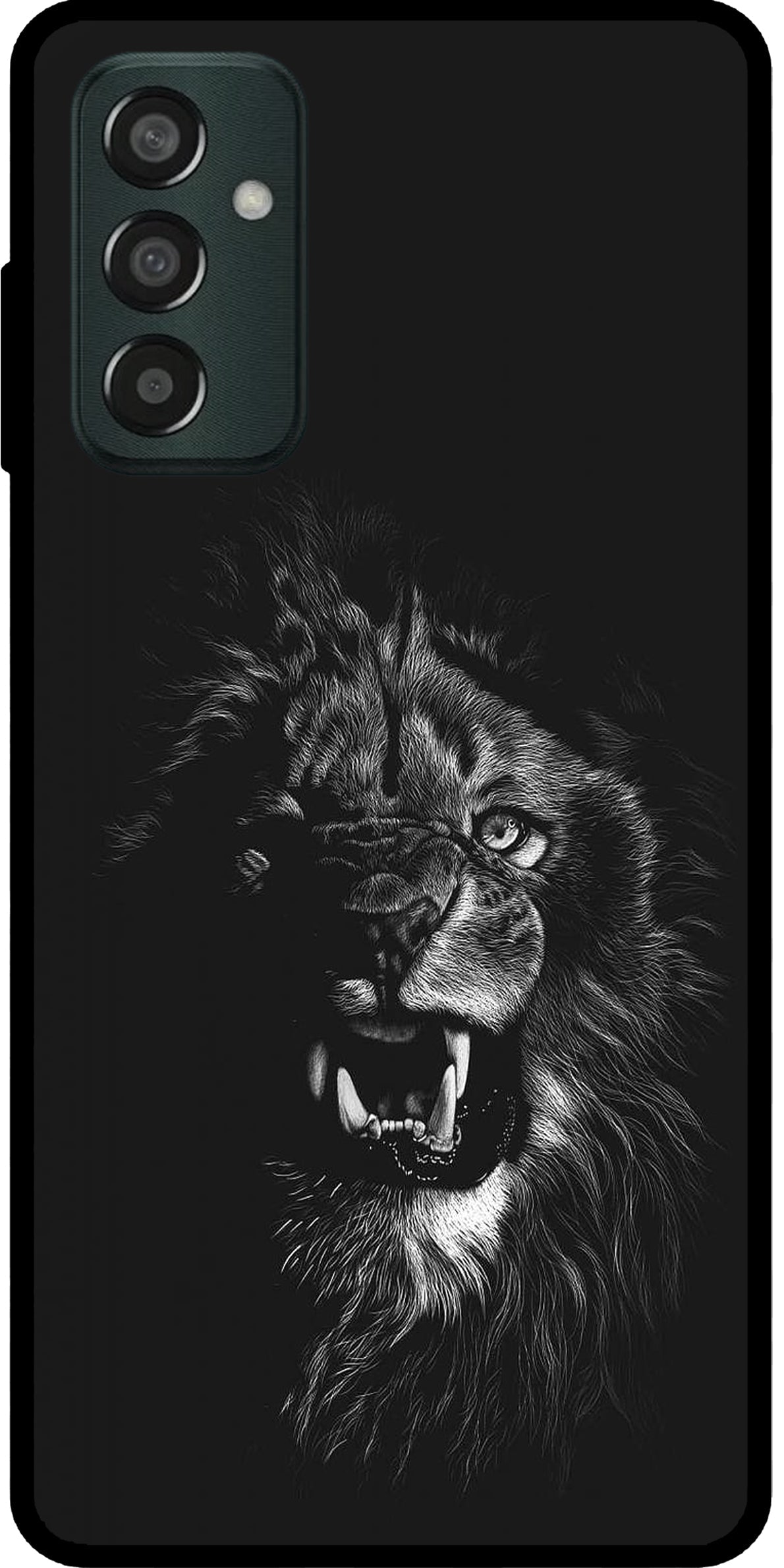 Angry Lion Unbreakable Metal Back Case Mobile Cover with 4 Side Protection and Soft TPU Sides for SAMSUNG F13