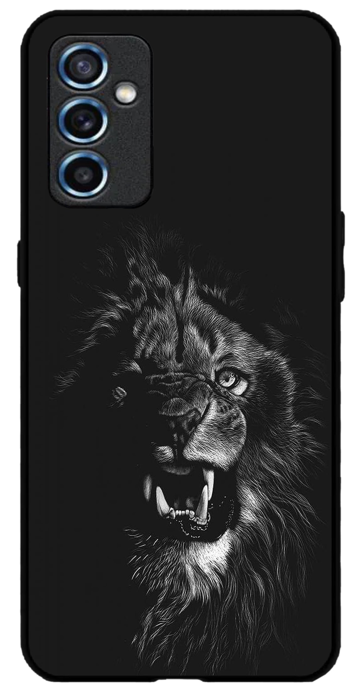 Angry Lion Unbreakable Metal Back Case Mobile Cover with 4 Side Protection and Soft TPU Sides for SAMSUNG M52