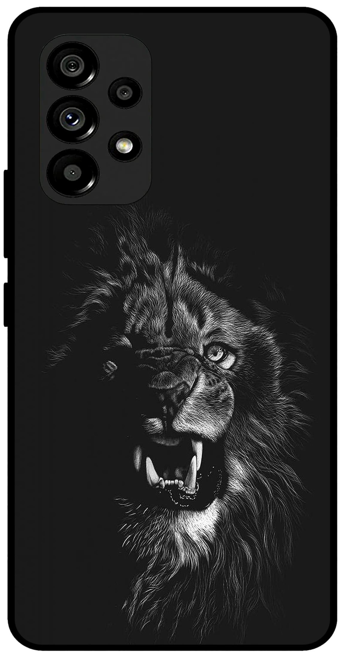 Angry Lion Unbreakable Metal Back Case Mobile Cover with 4 Side Protection and Soft TPU Sides for SAMSUNG A53 5G