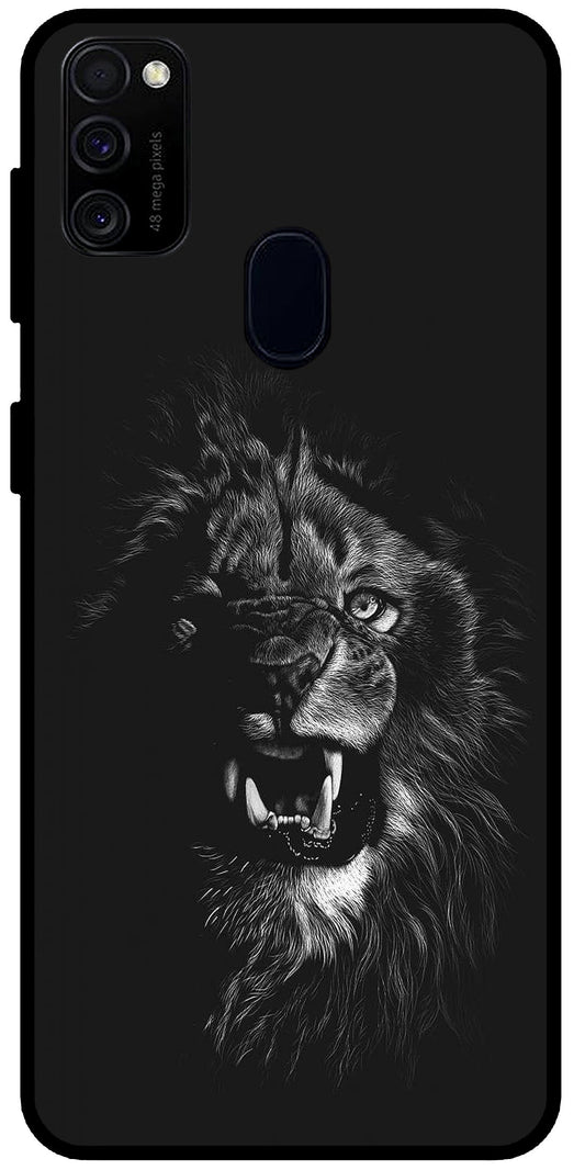 Angry Lion Unbreakable Metal Back Case Mobile Cover with 4 Side Protection and Soft TPU Sides for SAMSUNG M30S