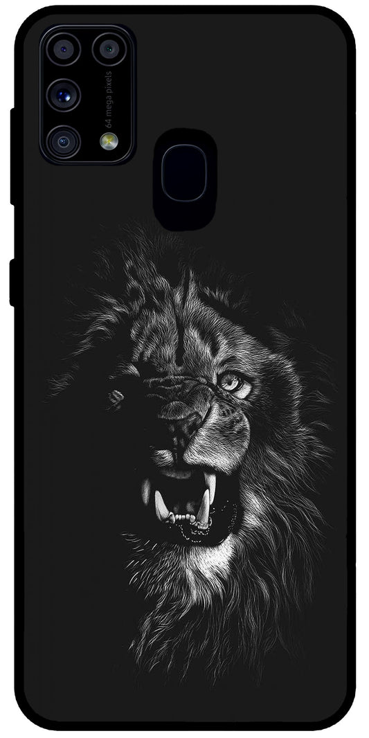 Angry Lion Unbreakable Metal Back Case Mobile Cover with 4 Side Protection and Soft TPU Sides for SAMSUNG M31