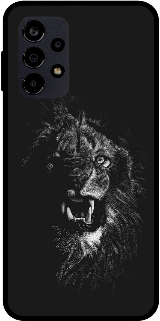 Angry Lion Unbreakable Metal Back Case Mobile Cover with 4 Side Protection and Soft TPU Sides for SAMSUNG F23