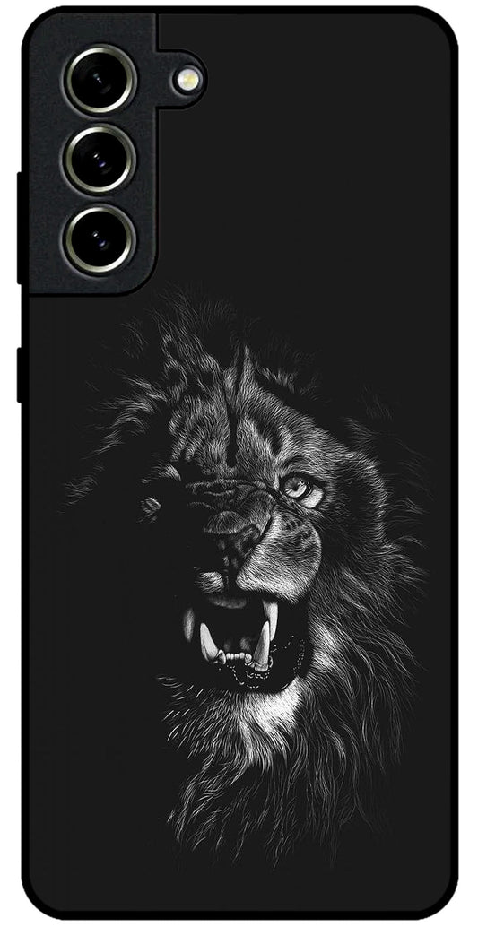 Angry Lion Unbreakable Metal Back Case Mobile Cover with 4 Side Protection and Soft TPU Sides for SAMSUNG S21 FE