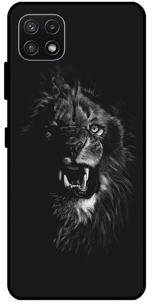 Angry Lion Unbreakable Metal Back Case Mobile Cover with 4 Side Protection and Soft TPU Sides for SAMSUNG F42 5G