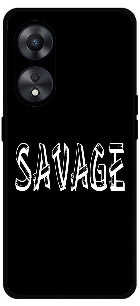 Savage Unbreakable Metal Back Case Mobile Cover with 4 Side Protection and Soft TPU Sides for Oppo a78 5g