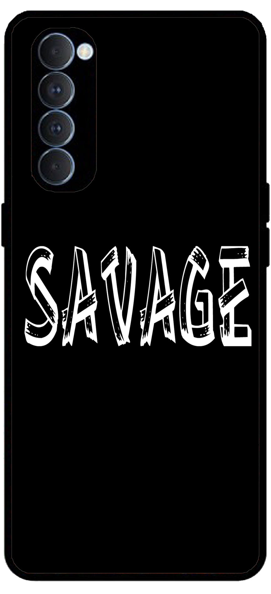 Savage Unbreakable Metal Back Case Mobile Cover with 4 Side Protection and Soft TPU Sides for RENO4 PRO