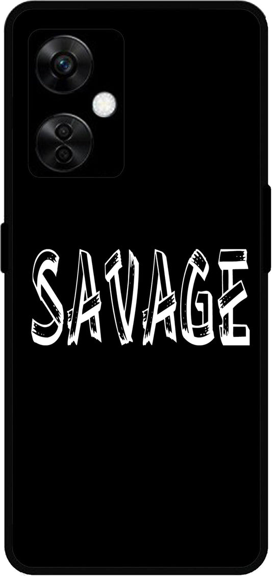 Savage Unbreakable Metal Back Case Mobile Cover with 4 Side Protection and Soft TPU Sides for OnePlus Nord CE3 Lite