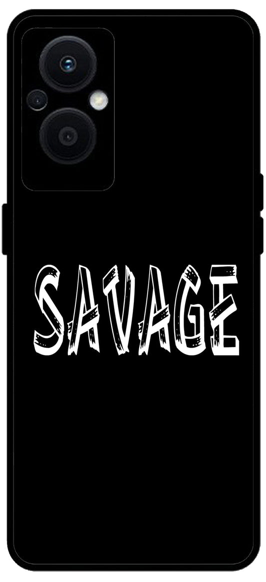 Savage Unbreakable Metal Back Case Mobile Cover with 4 Side Protection and Soft TPU Sides for OPPO F21 PRO 5G