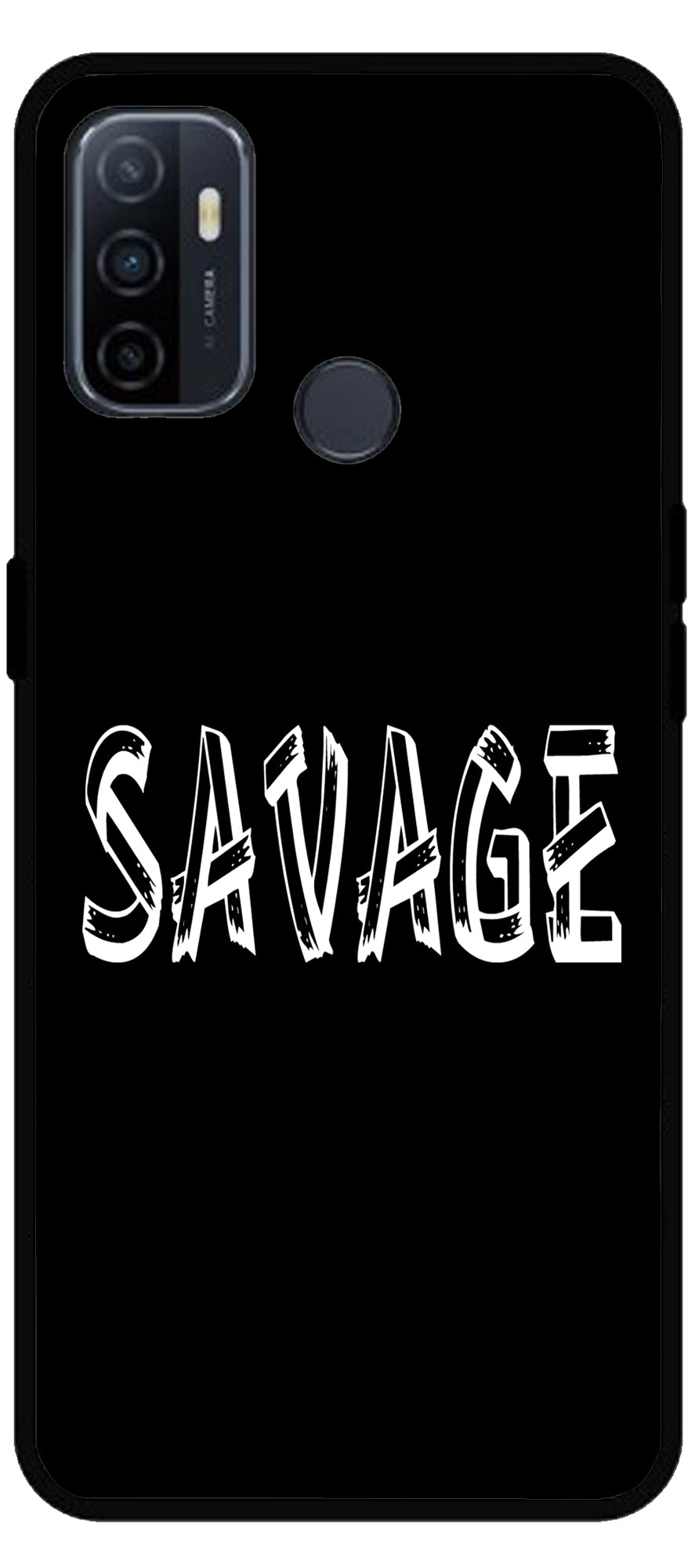 Savage Unbreakable Metal Back Case Mobile Cover with 4 Side Protection and Soft TPU Sides for Oppo A53