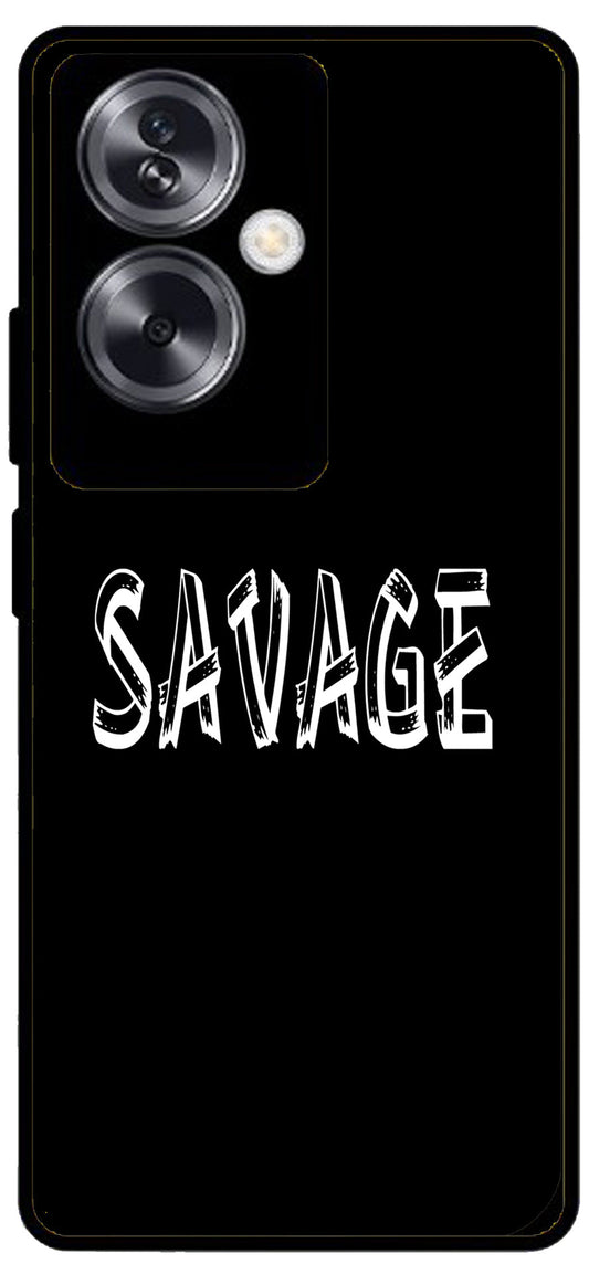 Savage Unbreakable Metal Back Case Mobile Cover with 4 Side Protection and Soft TPU Sides for Oppo A79 NEW