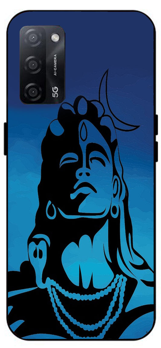 Shiva Mahakaal Unbreakable Metal Back Case Mobile Cover with 4 Side Protection and Soft TPU Sides for Oppo A53s 5G