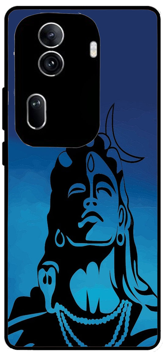 Shiva Mahakaal Unbreakable Metal Back Case Mobile Cover with 4 Side Protection and Soft TPU Sides for Oppo Reno 11 pro