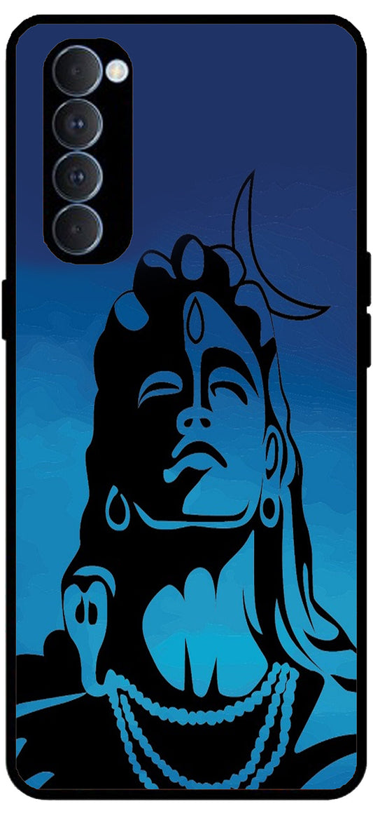 Shiva Mahakaal Unbreakable Metal Back Case Mobile Cover with 4 Side Protection and Soft TPU Sides for RENO4 PRO