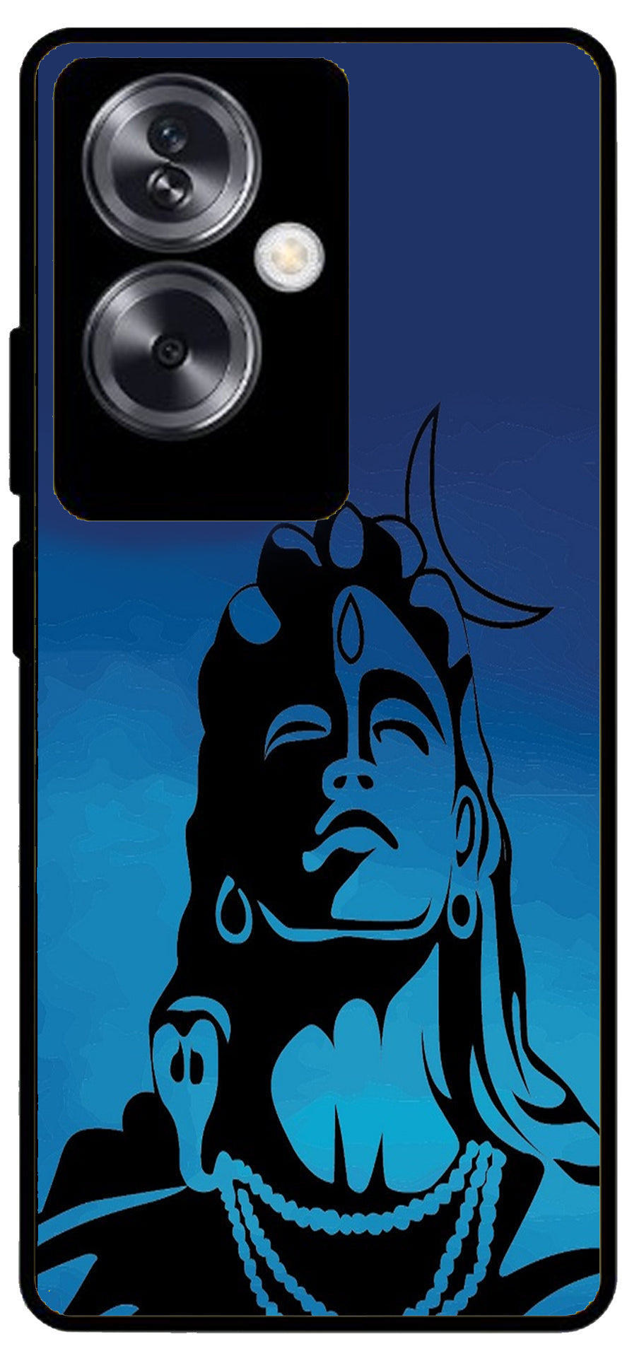 Shiva Mahakaal Unbreakable Metal Back Case Mobile Cover with 4 Side Protection and Soft TPU Sides for Oppo A79 NEW