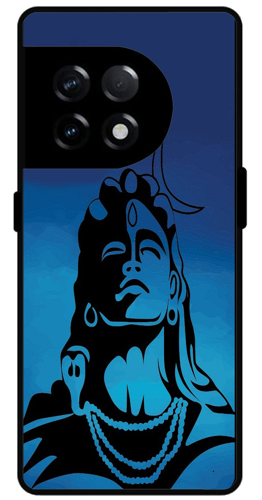 Shiva Mahakaal Unbreakable Metal Back Case Mobile Cover with 4 Side Protection and Soft TPU Sides for OnePlus 11R