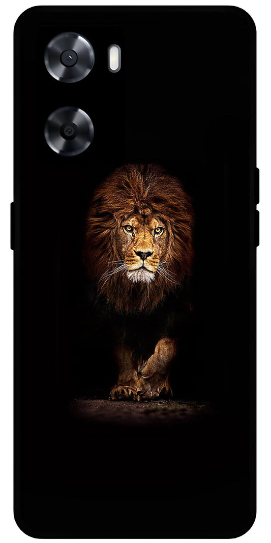 Lion Design Printed Unbreakable Metal Back Case Mobile Cover with 4 Side Protection and Soft TPU Sides for OnePlus Nord N20 SE