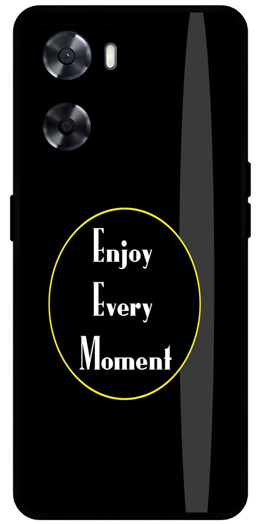 Enjoy Every Moment Unbreakable Metal Back Case Mobile Cover with 4 Side Protection and Soft TPU Sides for OnePlus Nord N20 SE