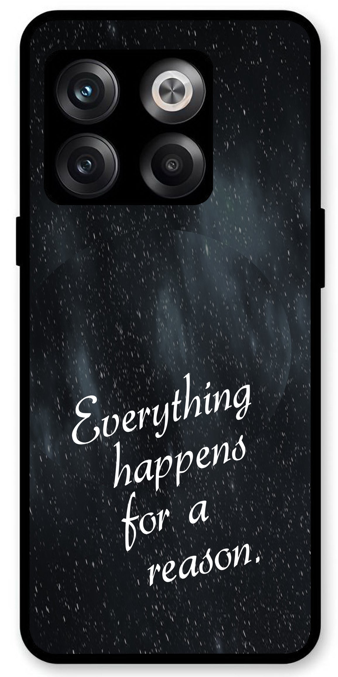 Everything Happens for a Reason Unbreakable Metal Back Case Mobile Cover with 4 Side Protection and Soft TPU Sides for OnePlus10T