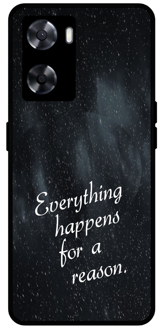 Everything Happens for a Reason Unbreakable Metal Back Case Mobile Cover with 4 Side Protection and Soft TPU Sides for OnePlus Nord N20 SE