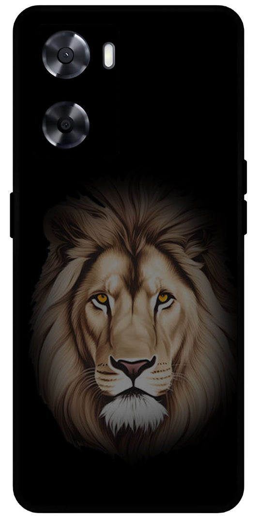 Lion Brown Printed Unbreakable Metal Back Case Mobile Cover with 4 Side Protection and Soft TPU Sides for OnePlus Nord N20 SE