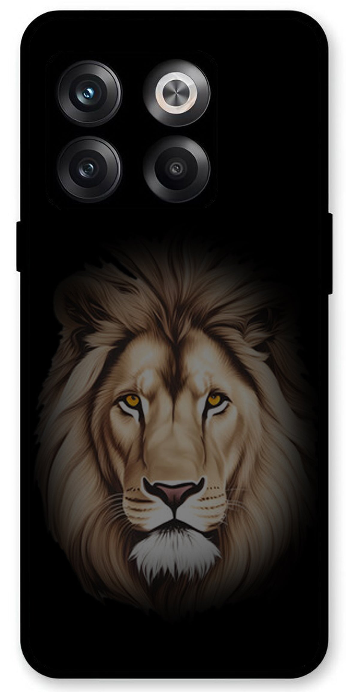 Lion Brown Printed Unbreakable Metal Back Case Mobile Cover with 4 Side Protection and Soft TPU Sides for OnePlus10T