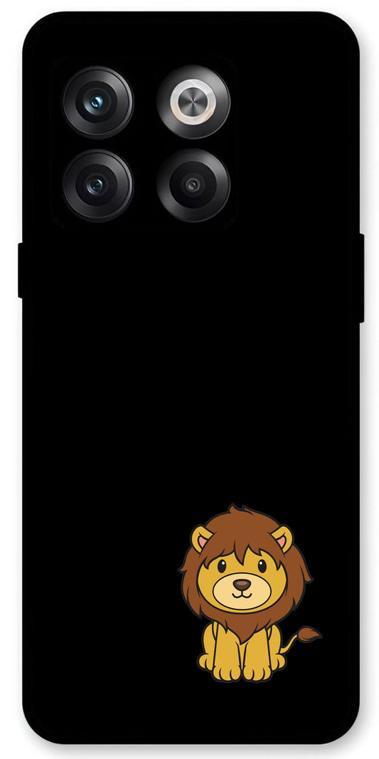 Little Lion Printed Unbreakable Metal Back Case Mobile Cover with 4 Side Protection and Soft TPU Sides for OnePlus10T