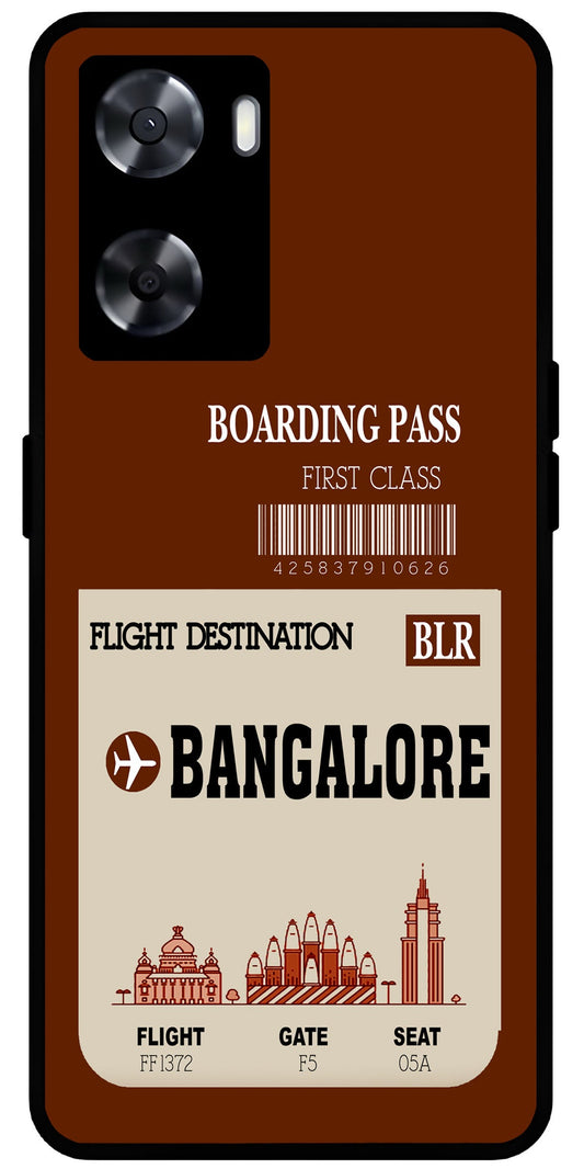 Bangalore Boarding Pass Unbreakable Metal Back Case Mobile Cover with 4 Side Protection and Soft TPU Sides for OnePlus Nord N20 SE