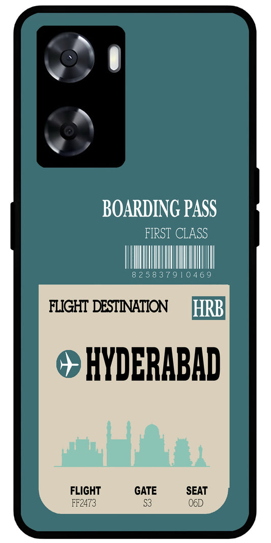 Hyderabad Boarding Pass Unbreakable Metal Back Case Mobile Cover with 4 Side Protection and Soft TPU Sides for OnePlus Nord N20 SE