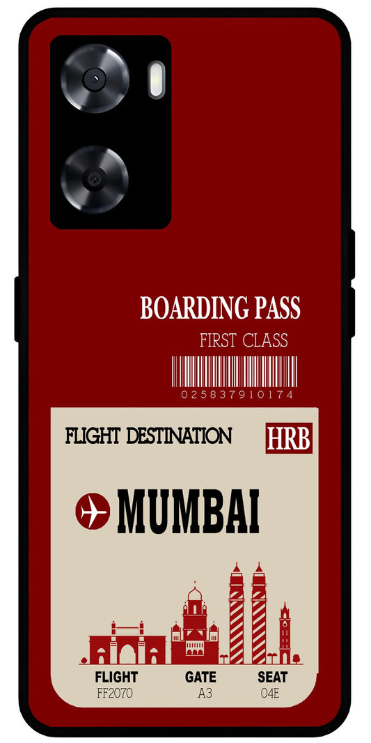 Mumbai Boarding Pass Unbreakable Metal Back Case Mobile Cover with 4 Side Protection and Soft TPU Sides for OnePlus Nord N20 SE