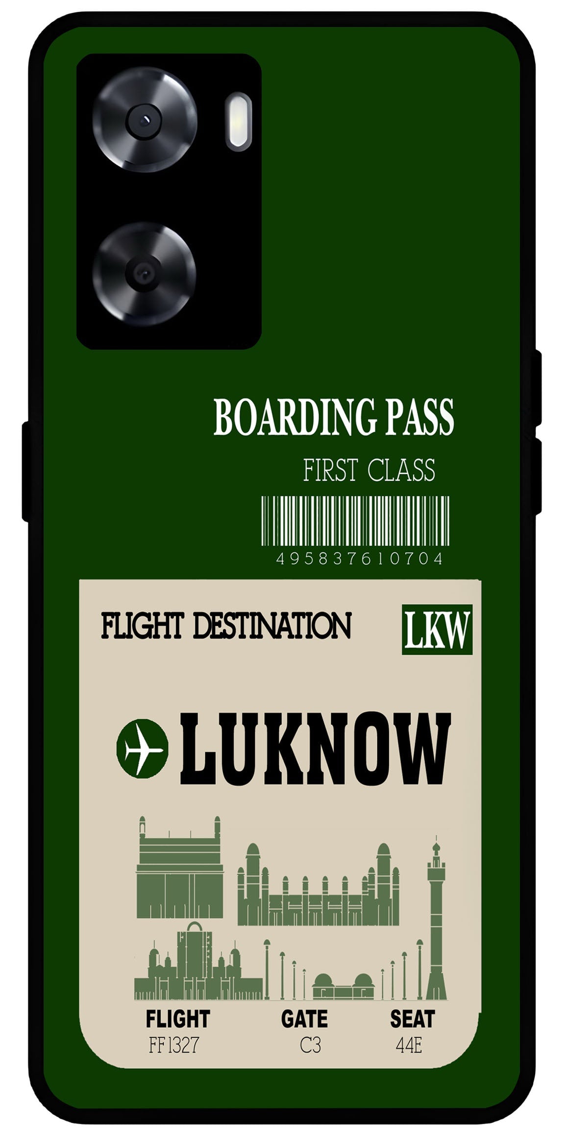 Lucknow Boarding Pass Unbreakable Metal Back Case Mobile Cover with 4 Side Protection and Soft TPU Sides for OnePlus Nord N20 SE