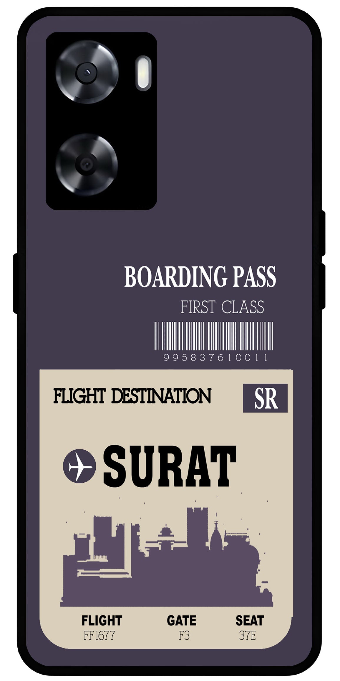 Surat Boarding Pass Unbreakable Metal Back Case Mobile Cover with 4 Side Protection and Soft TPU Sides for OnePlus Nord N20 SE