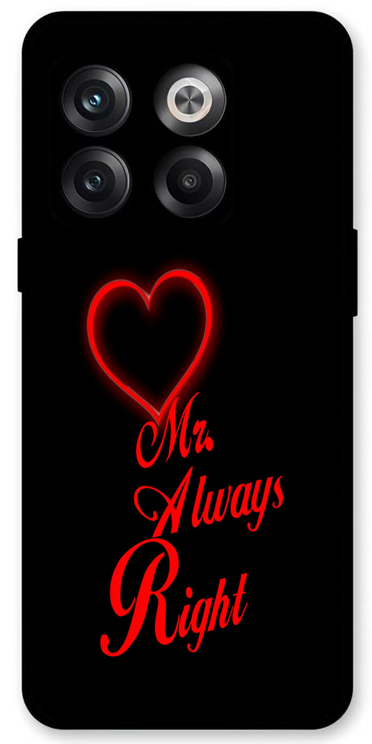 Mr. Always Right Unbreakable Metal Back Case Mobile Cover with 4 Side Protection and Soft TPU Sides for OnePlus10T