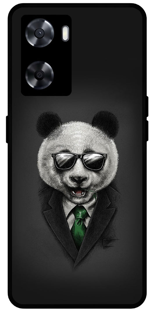 Cute Panda in Dress Unbreakable Metal Back Case Mobile Cover with 4 Side Protection and Soft TPU Sides for OnePlus Nord N20 SE