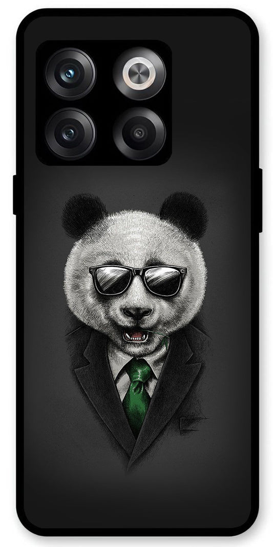 Cute Panda in Dress Unbreakable Metal Back Case Mobile Cover with 4 Side Protection and Soft TPU Sides for OnePlus10T