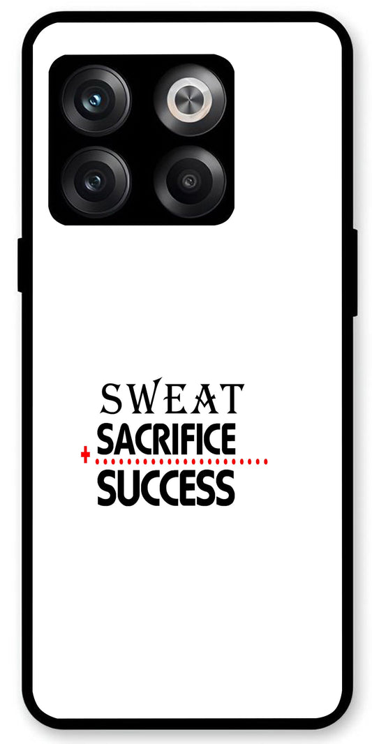 Sweat Sacrifice Success Unbreakable Metal Back Case Mobile Cover with 4 Side Protection and Soft TPU Sides for OnePlus10T