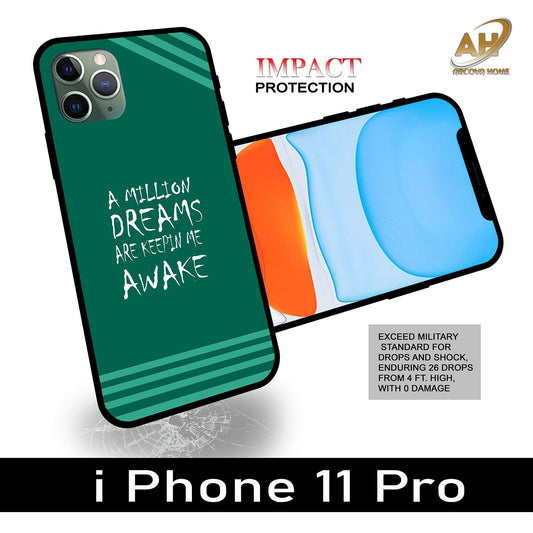 A Million Dreams Unbreakable Glass Back Case Mobile Cover with 4 Side Protection and Soft TPU Sides for Apple iPhone 11 pro