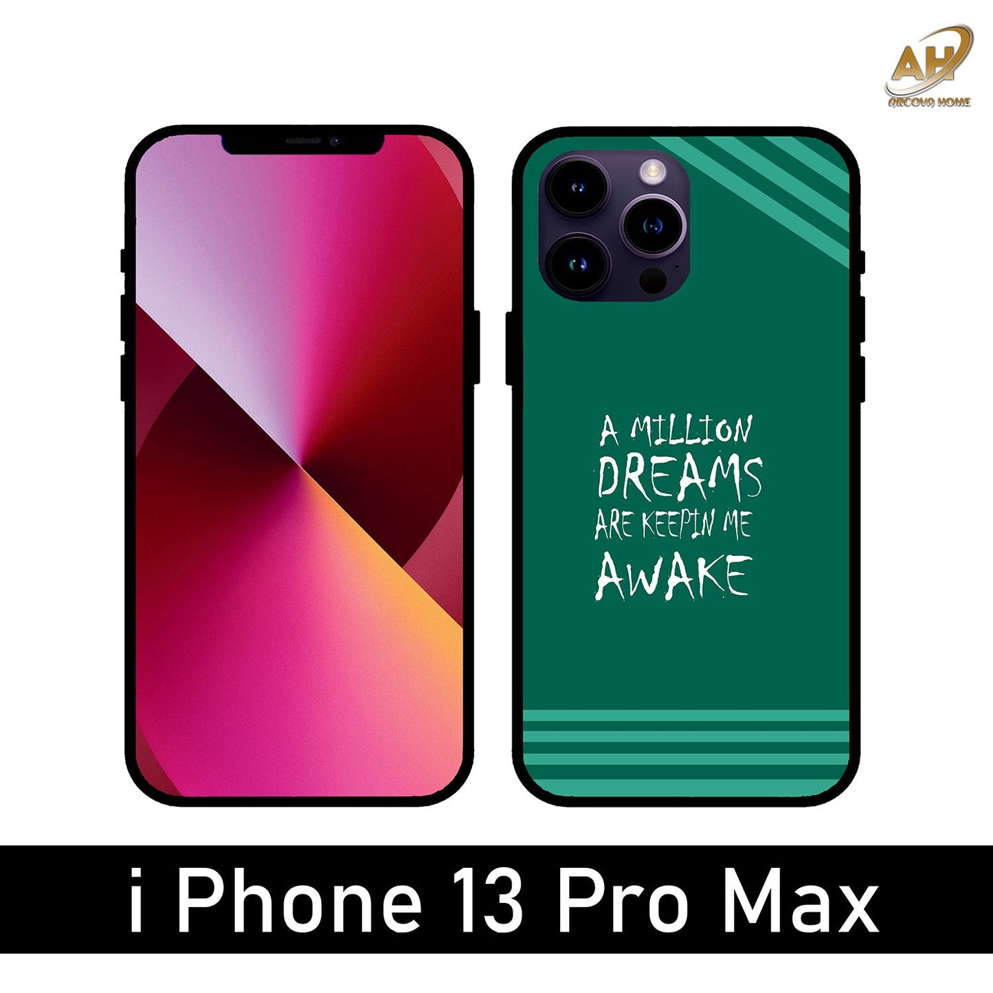 A Million Dreams Unbreakable Metal Back Case Mobile Cover with 4 Side Protection and Soft TPU Sides for Apple iPhone 13 Pro Max