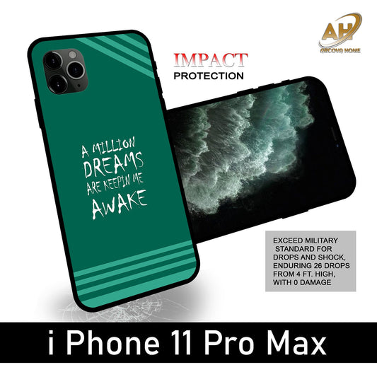 A Million Dreams Unbreakable Glass Back Case Mobile Cover with 4 Side Protection and Soft TPU Sides for Apple iPhone 11 PRO MAX