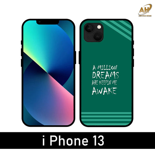 A Million Dreams Unbreakable Metal Back Case Mobile Cover with 4 Side Protection and Soft TPU Sides for Apple iPhone 13