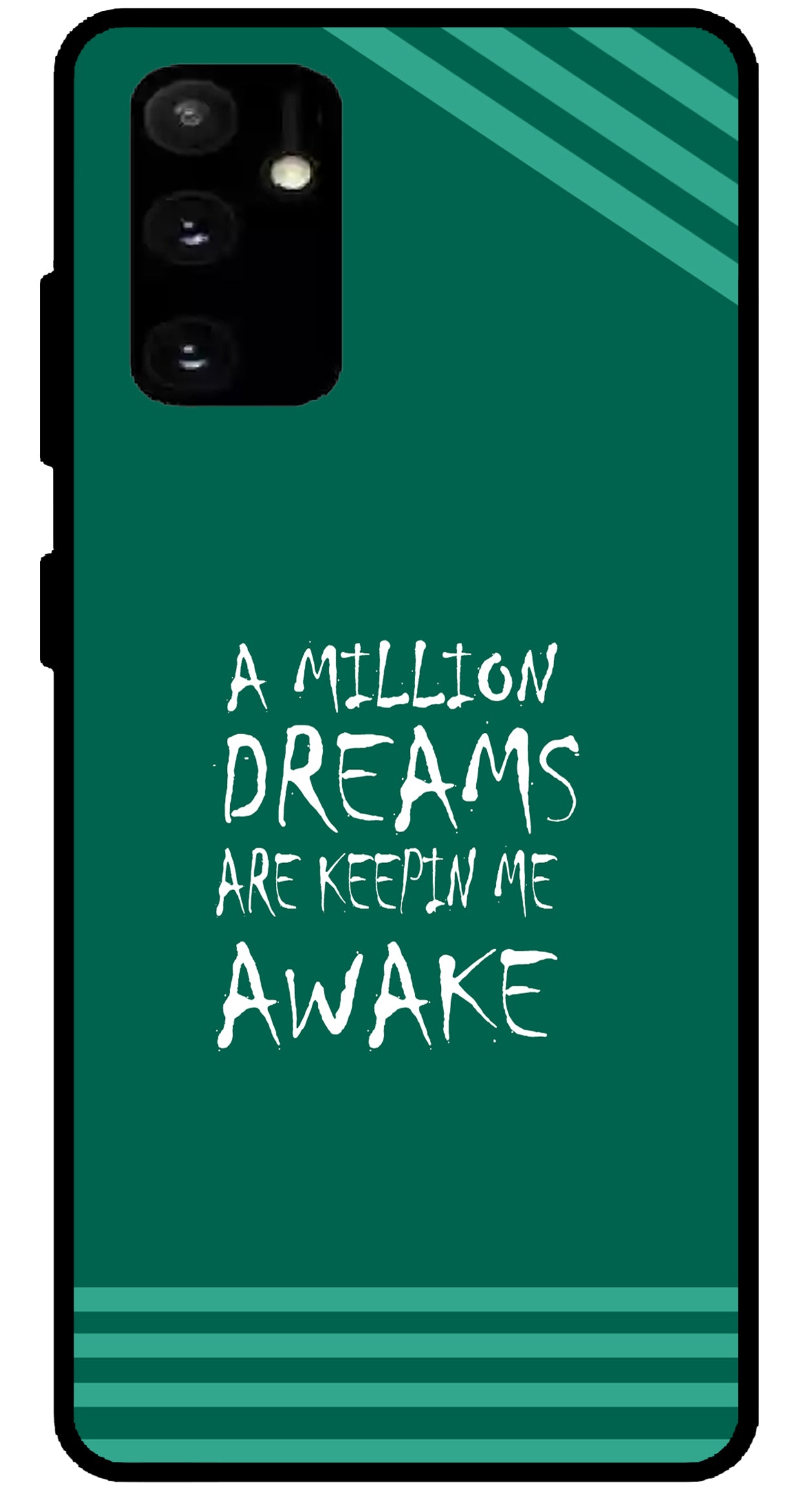 A Million Dreams Unbreakable Metal Back Case Mobile Cover with 4 Side Protection and Soft TPU Sides for SAMSUNG A04