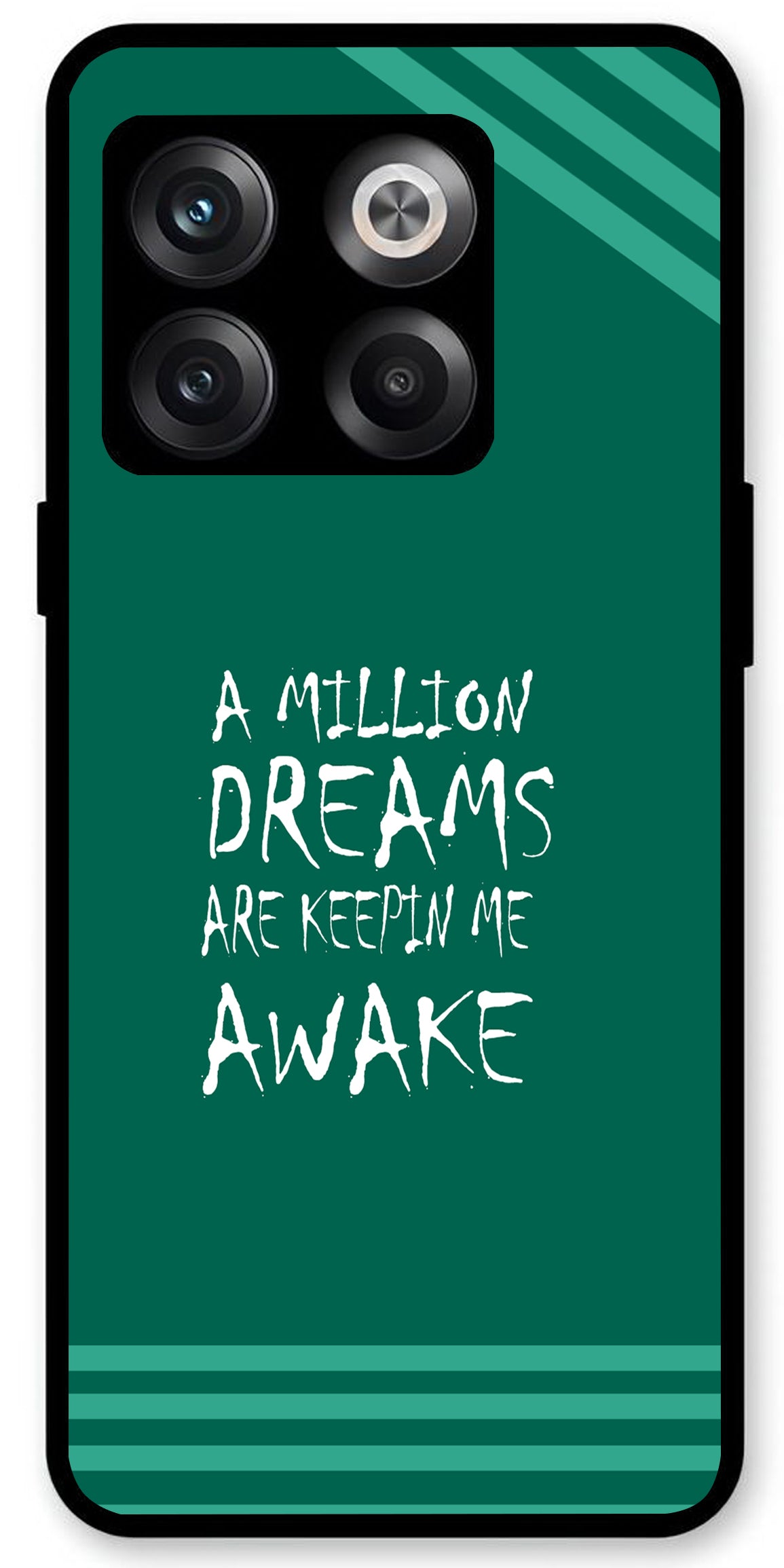 A Million Dreams Unbreakable Metal Back Case Mobile Cover with 4 Side Protection and Soft TPU Sides for OnePlus10T