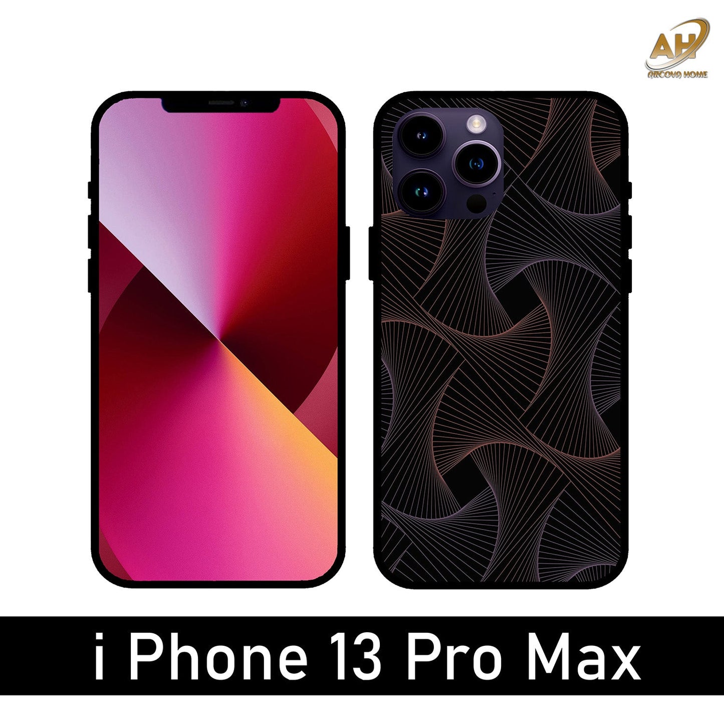 Animated Design Unbreakable Metal Back Case Mobile Cover with 4 Side Protection and Soft TPU Sides for Apple iPhone 13 Pro Max