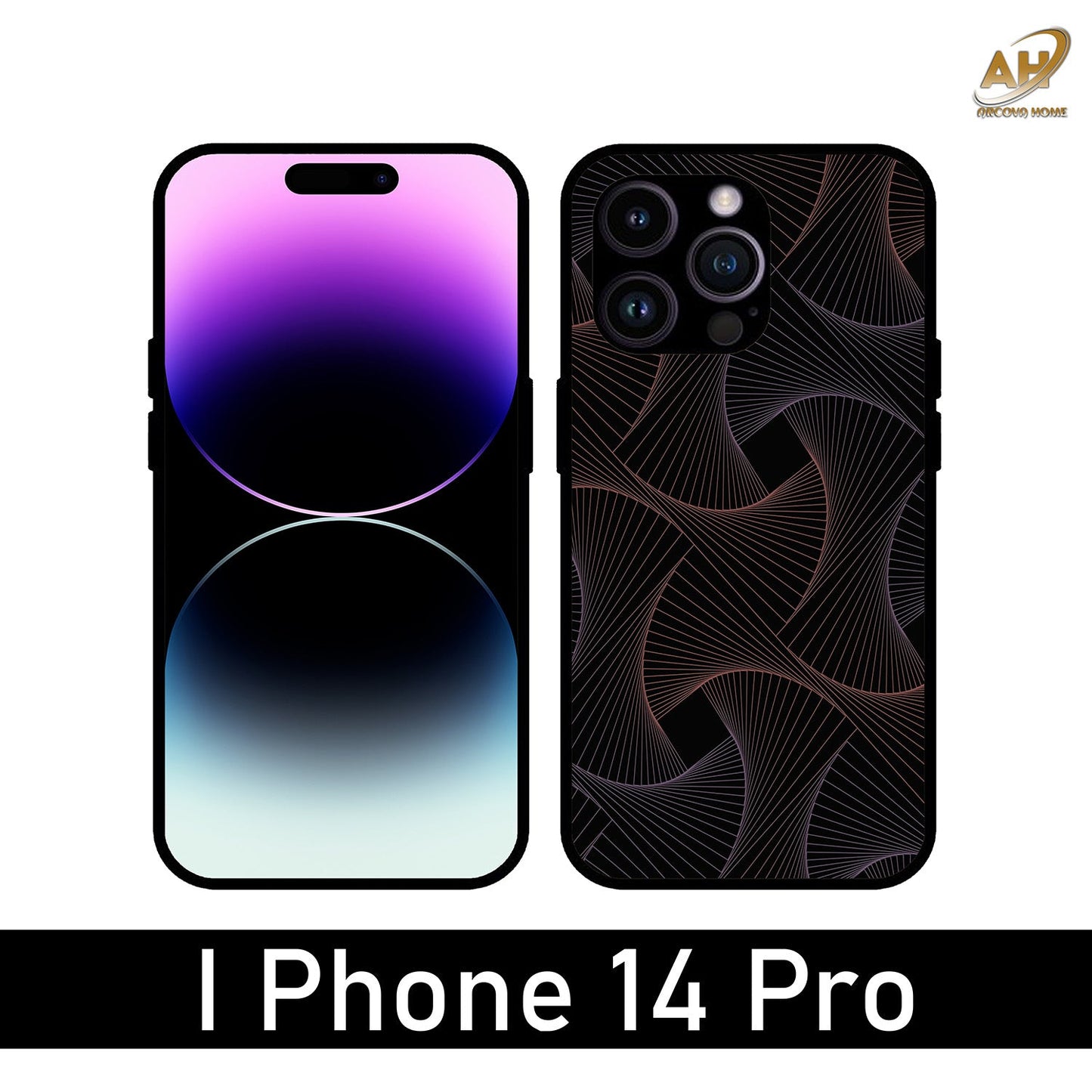 Animated Design Unbreakable Metal Back Case Mobile Cover with 4 Side Protection and Soft TPU Sides for Apple iPhone 14 Pro