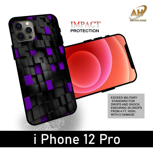 3D Print Box Unbreakable Metal Back Case Mobile Cover with 4 Side Protection and Soft TPU Sides for Apple iphone 12 Pro