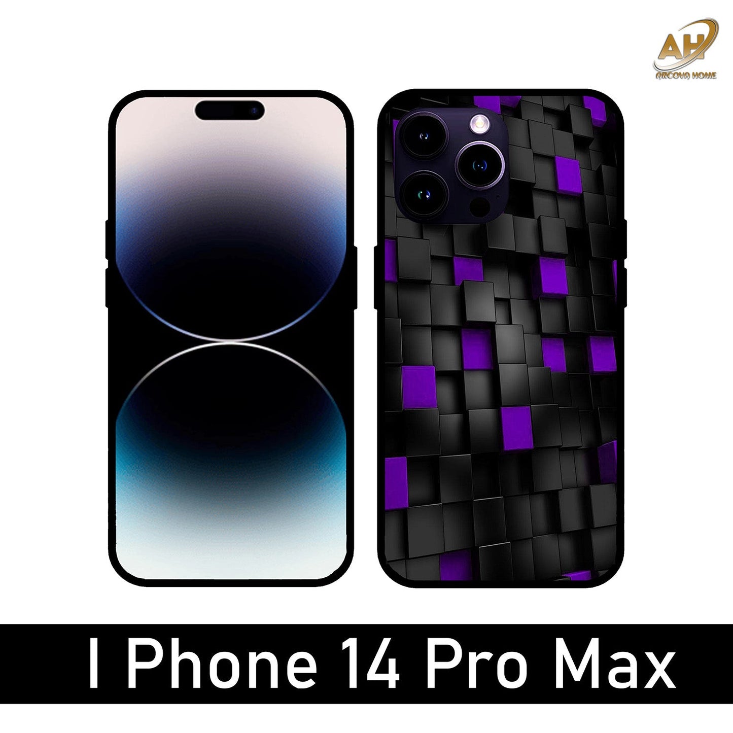 3D Print Box Unbreakable Metal Back Case Mobile Cover with 4 Side Protection and Soft TPU Sides for Apple iPhone 14 Pro Max