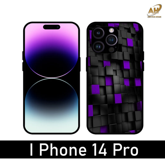 3D Print Box Unbreakable Metal Back Case Mobile Cover with 4 Side Protection and Soft TPU Sides for Apple iPhone 14 Pro