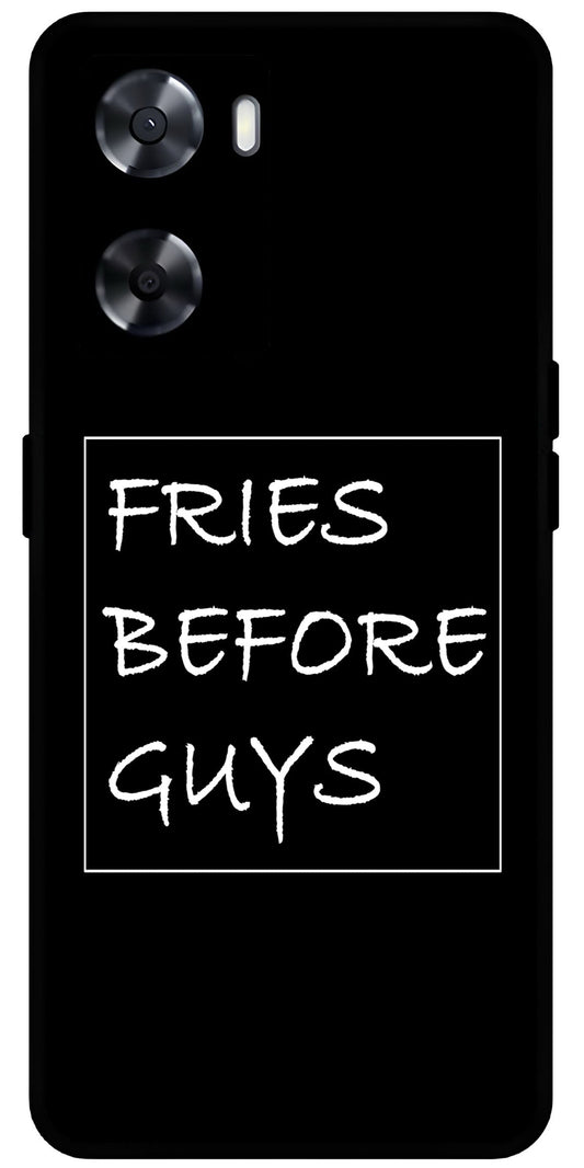 Fries Before Guys Unbreakable Metal Back Case Mobile Cover with 4 Side Protection and Soft TPU Sides for OnePlus Nord N20 SE