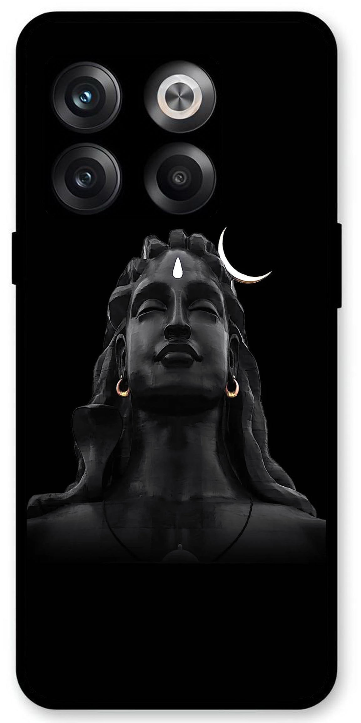 Lord Shiva Design Unbreakable Metal Back Case Mobile Cover with 4 Side Protection and Soft TPU Sides for OnePlus10T