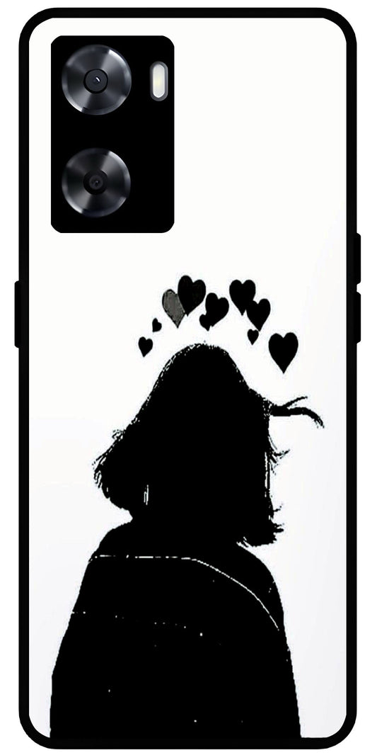 Girl Art Design Unbreakable Metal Back Case Mobile Cover with 4 Side Protection and Soft TPU Sides for OnePlus Nord N20 SE