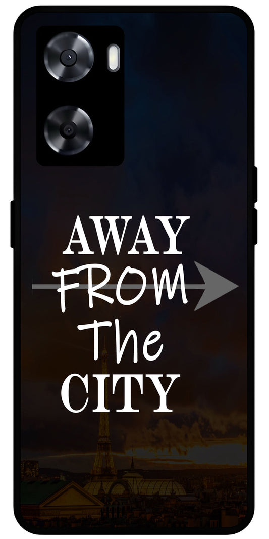 Away from The City Unbreakable Metal Back Case Mobile Cover with 4 Side Protection and Soft TPU Sides for OnePlus Nord N20 SE